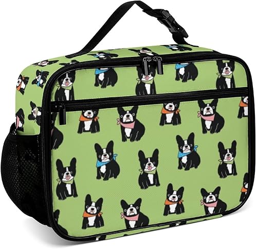 Lonchera reutilizable de bulldog francés, bolsa de almuerzo aislada, lonchera para comida y alimentos, bolsa de mano para mujeres, niños, niñas,