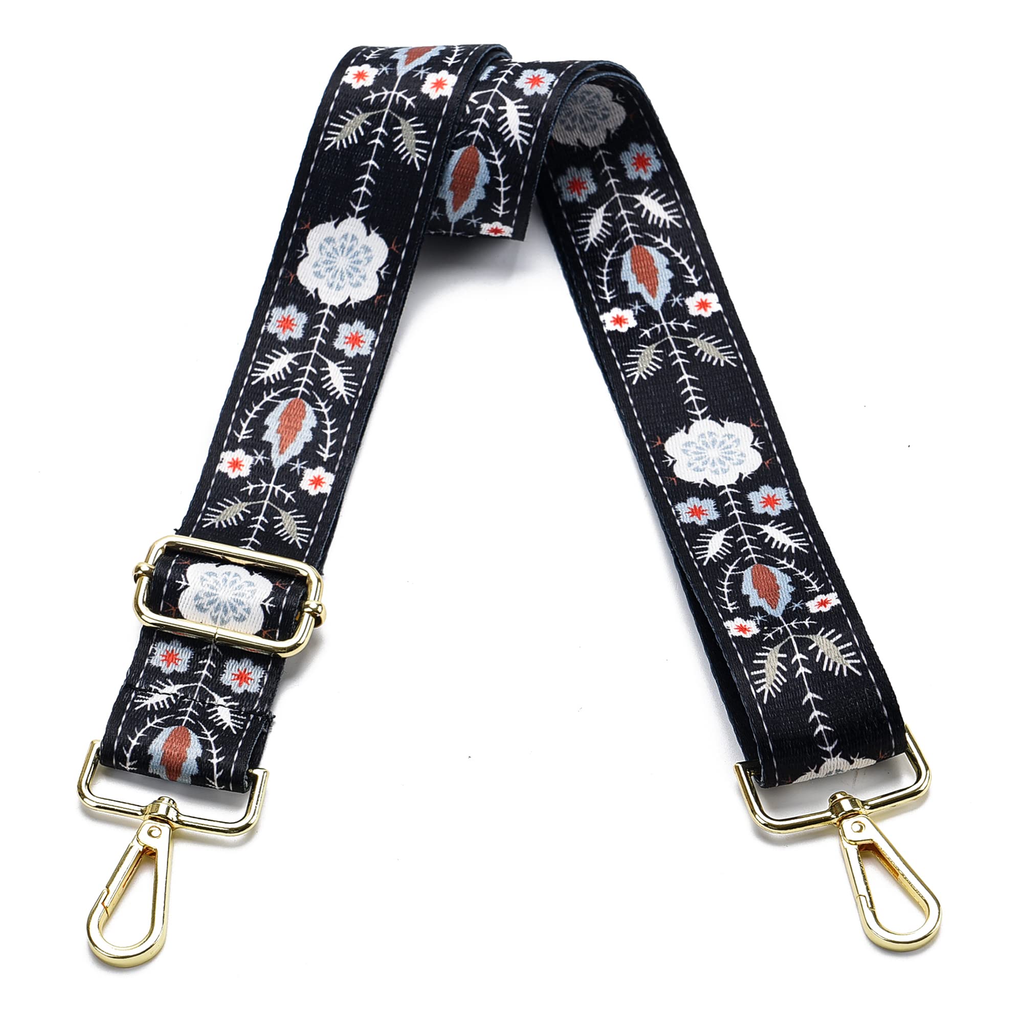 Purse Strap Gold Hardware Replacement Crossbody Bag Strap, Wide Adjustable Shoulder Strap