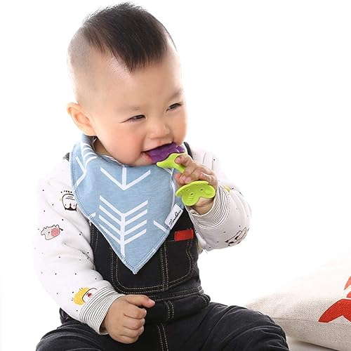 Miniatura 8 de Mordedor Silicona (paquete de 5). Juego de mordedores de silicona Tinabless, sin BPA, seguro para el congelador orgánico natural, para Bebés y