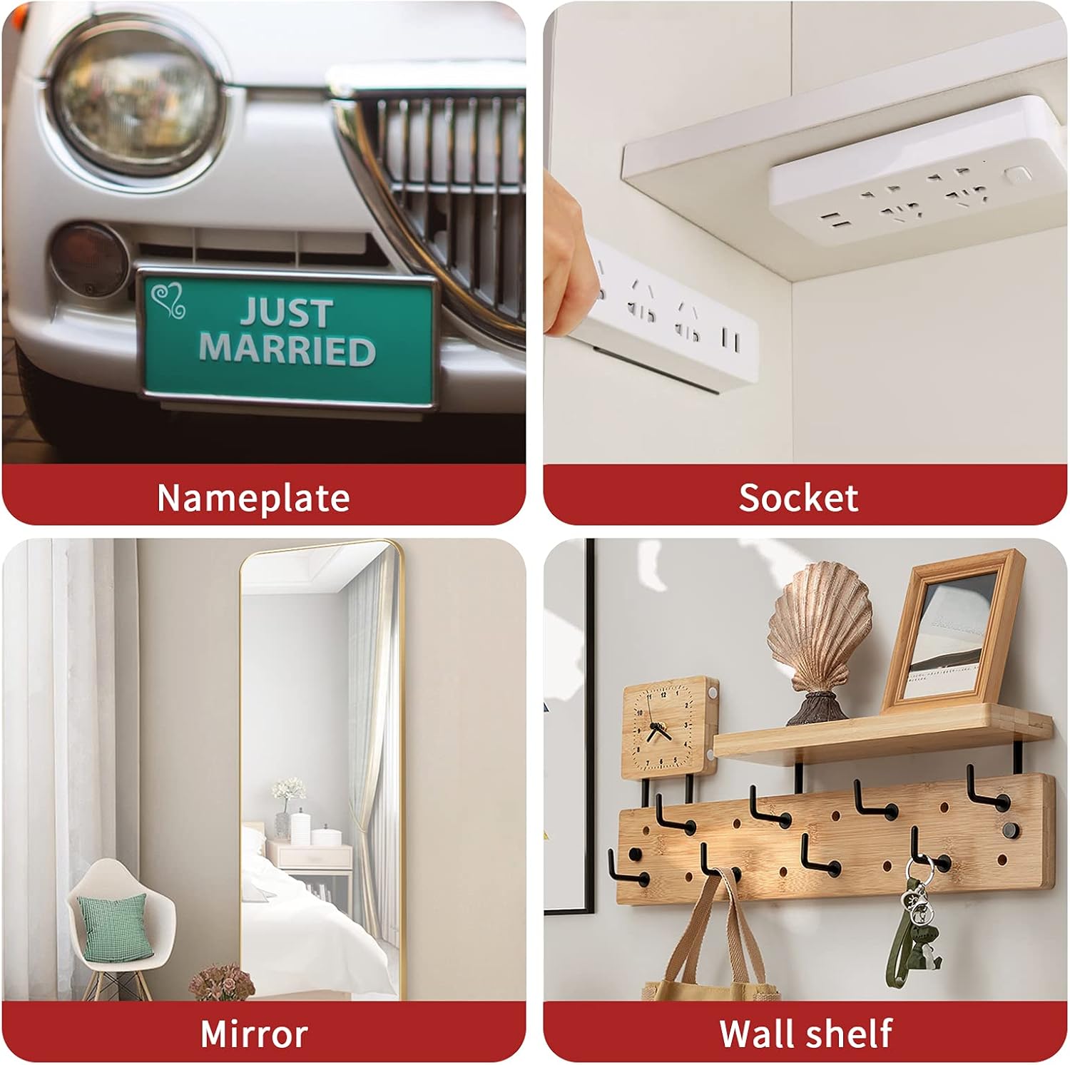 Hook Loop Strips, UPwoktem Fasten 12 Pack 1 X 4 inch Reusable Hook and Loop Tape with 3M Adhesive, Heavy Duty Sticky Back Fastener for Home Office School Car and Crafting Organization : Industrial & Scientific