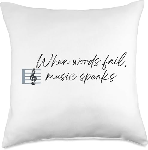 Mozeart's Studio Music Slogan Throw Pillow, 18x18, Multicolor