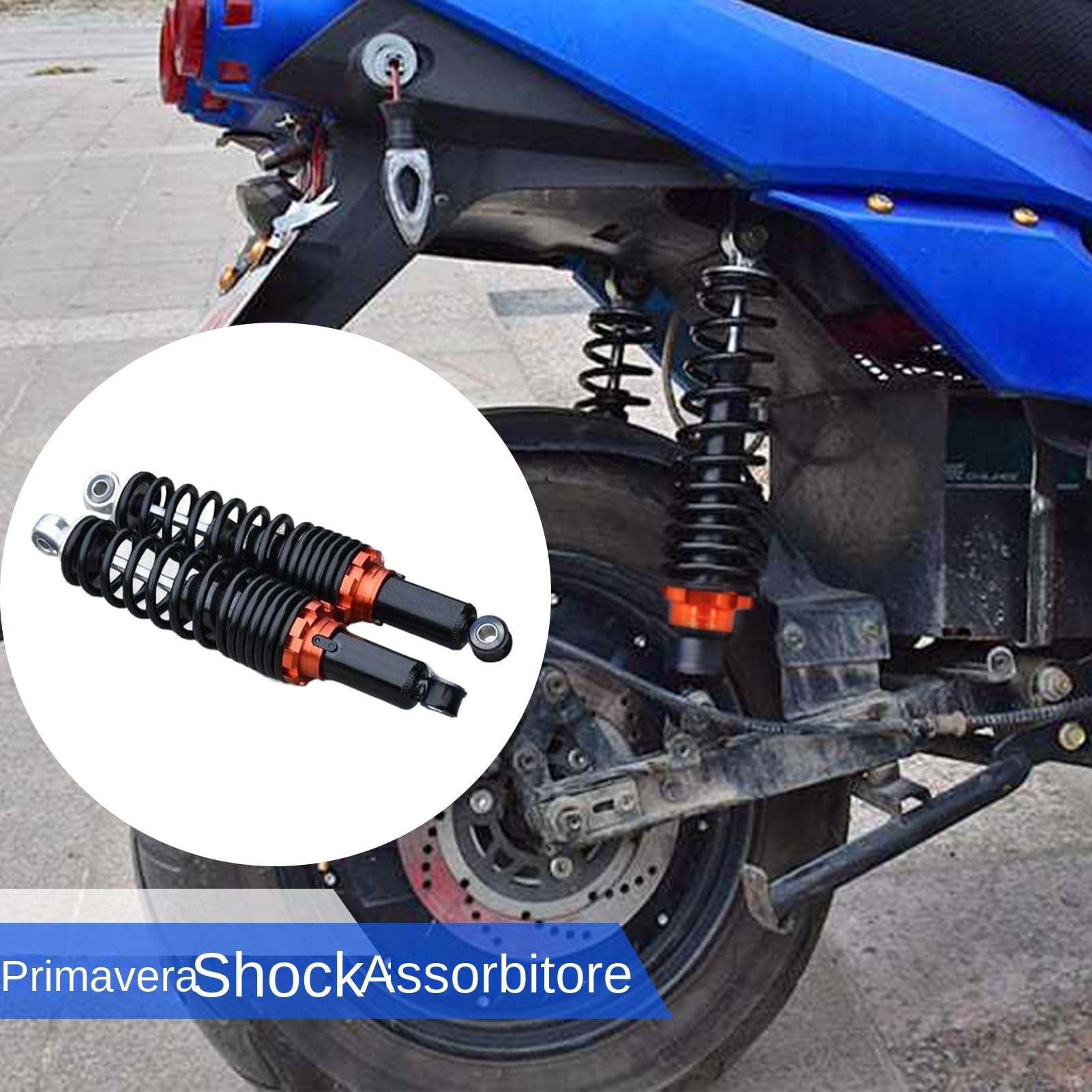 Set 2 Ammortizzatori Posteriori Moto 25cm 27cm 31cm - Idraulica Regolabile | Rinforzate Scooter Ciclomotore Bici Elettrica | Ricambi Universali Kit Smorzatore