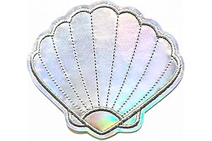 Nipitshop Mermaid Seashells Sea Animal Cartoon Kids Embroidered Iron On Patch for...