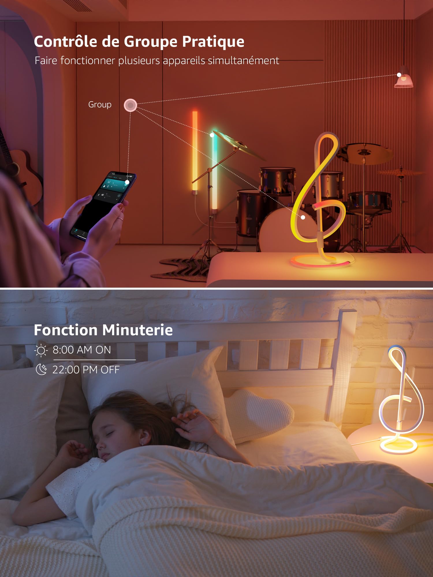 Lampa stołowa Lepro AI Smart TB2, spersonalizowany projektant oświetlenia AI, lampa stołowa z synchronizacją muzyki/sterowaniem głosowym za pomocą