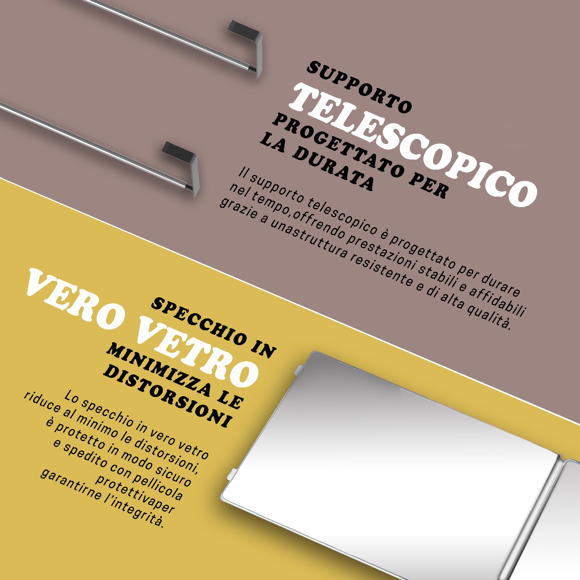 Specchio a 360 Gradi per Parrucchiere e Taglio per Donne - Altezza Regolabile con Gancio - Specchio Pieghevole a 3 Lati - Specchio da Donna per Parrucchiere - Specchio di Bellezza a