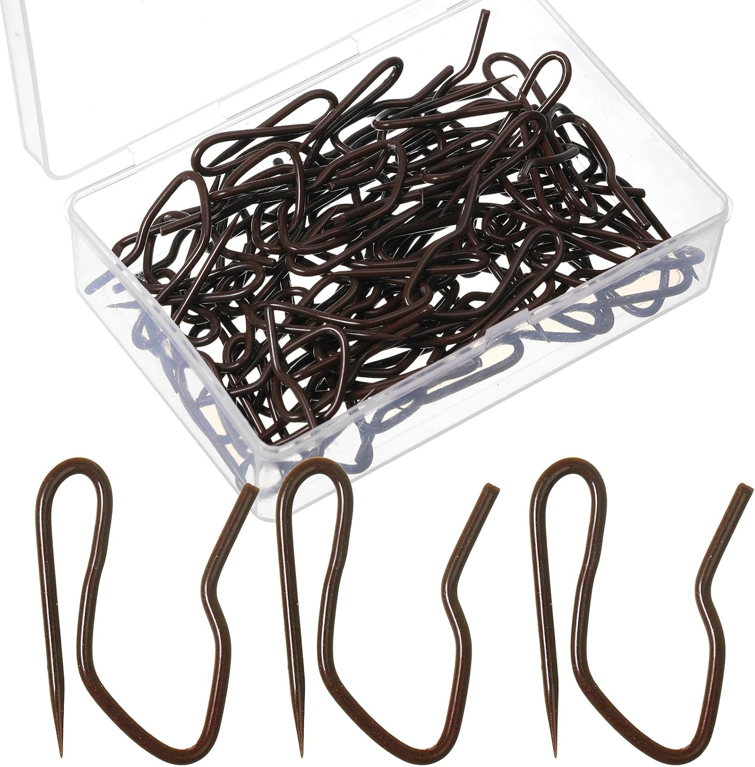 Outus 58 Pack Metal Curtain Hooks Pin-On Drapery 1.2x1,Gold