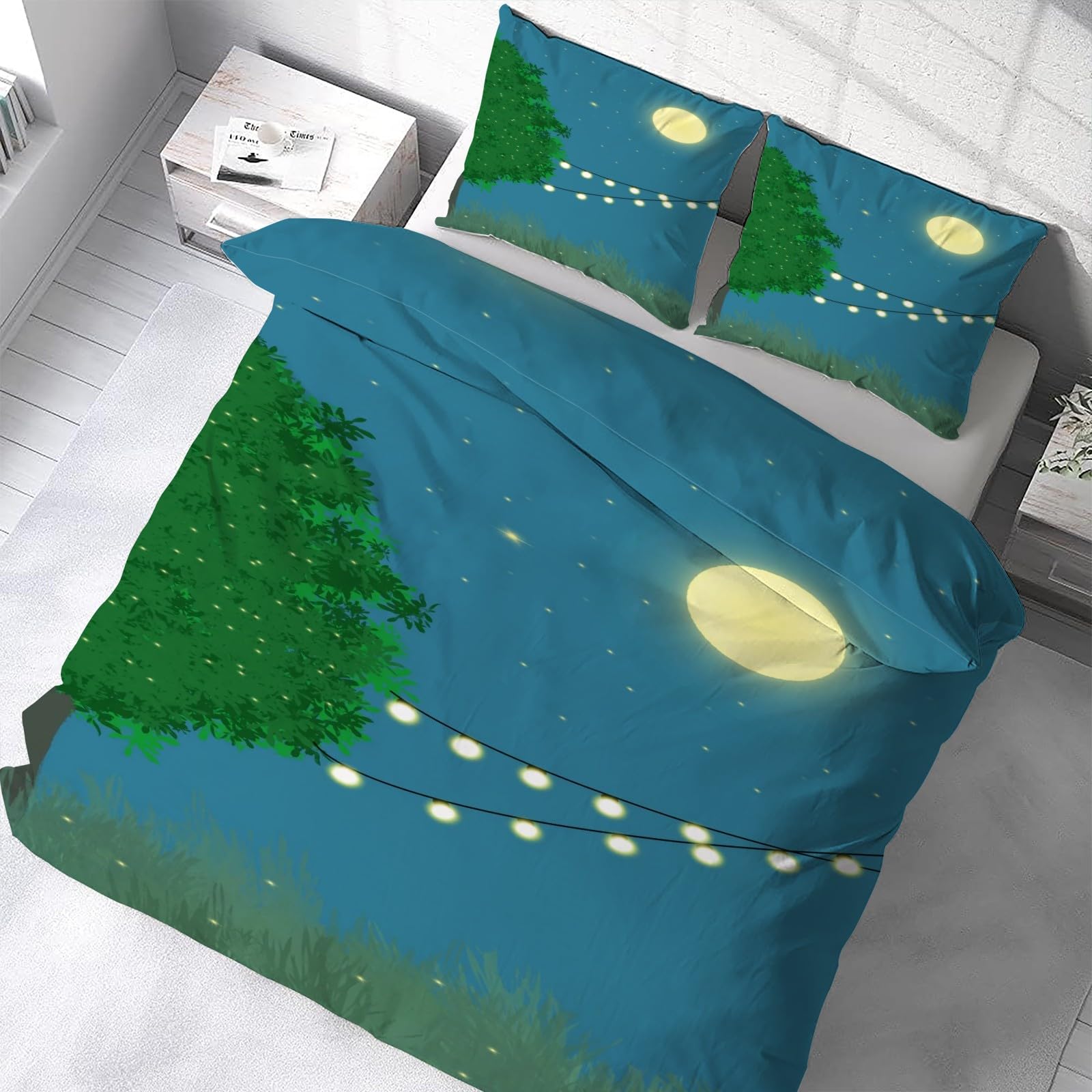 Housse de couette 220x240 fermeture éclair avec taies d'oreiller