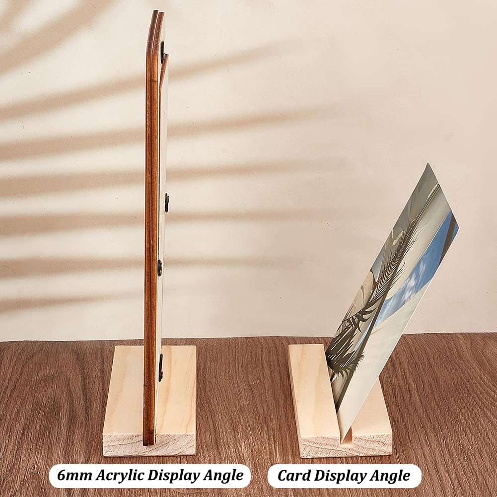 OLYCRAFT 10 Stück Tischkartenhalter Aus Holz Mit 6 mm Schlitz Schilderhalter Mit Holzsockel 12.7x4.5x1.2 cm Tischnummernständer Aus Holz Für Tischnummernschilder Hochzeitsfeiern Und Veranstaltungen