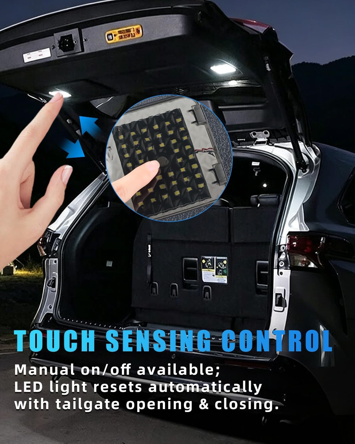 2PCS LED Trunk Ceiling Cargo Lights Compatible with Sienna 2021-2024 Car Accessories, Rear Hatch Door Tailgate Dome Lamp, Replacement Car Interior Decor Atmosphere Lighting Accessories Kit