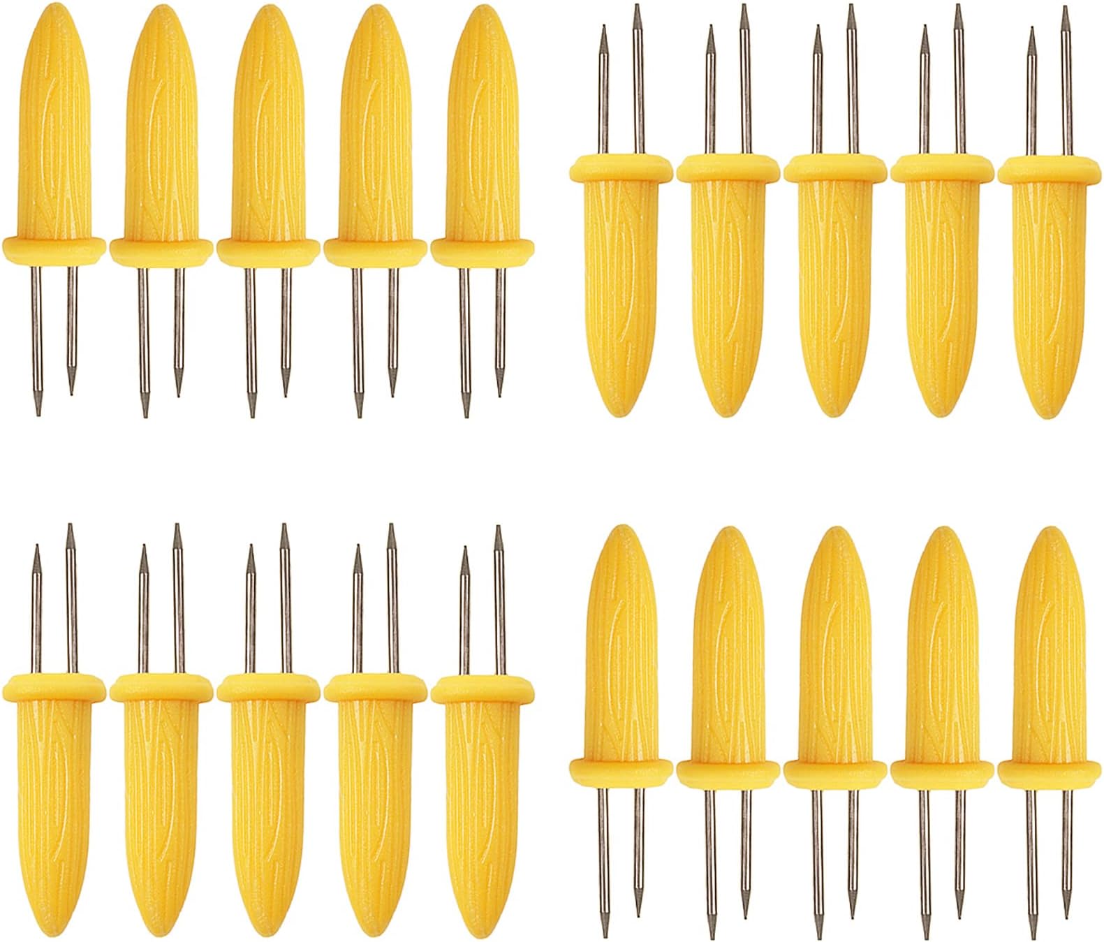 20Pcs Corn Cob Holders, Stainless Steel Corn on the Cob Skewers, Creative Corn Cob Forks for Party/Picnic/Camping/Food Festival