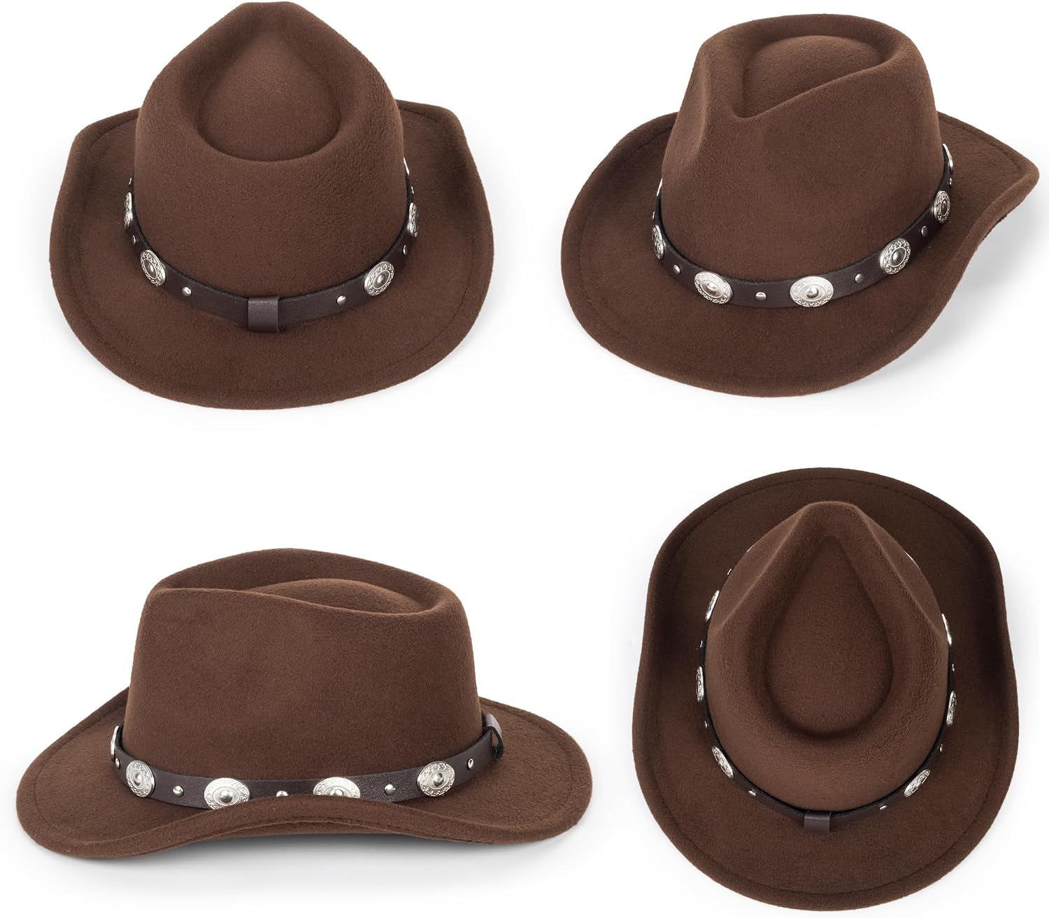 Western-Cowboy-Hat Classic Cowgirl-Hat for Kids Boys Girls Bull-Head Fedora for Party(4-8T)