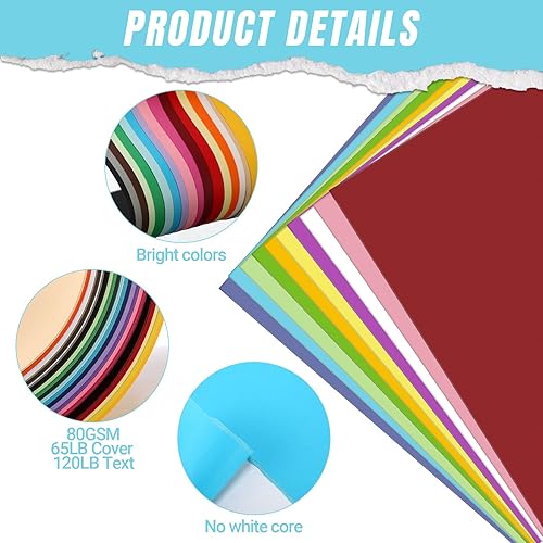 Miniatura 3 de Kosiz 400 hojas de cartulina de 11.7 x 8.3 pulgadas, papel de cartulina en blanco, papel de cartulina en blanco, papel de manualidades de 6.35 oz