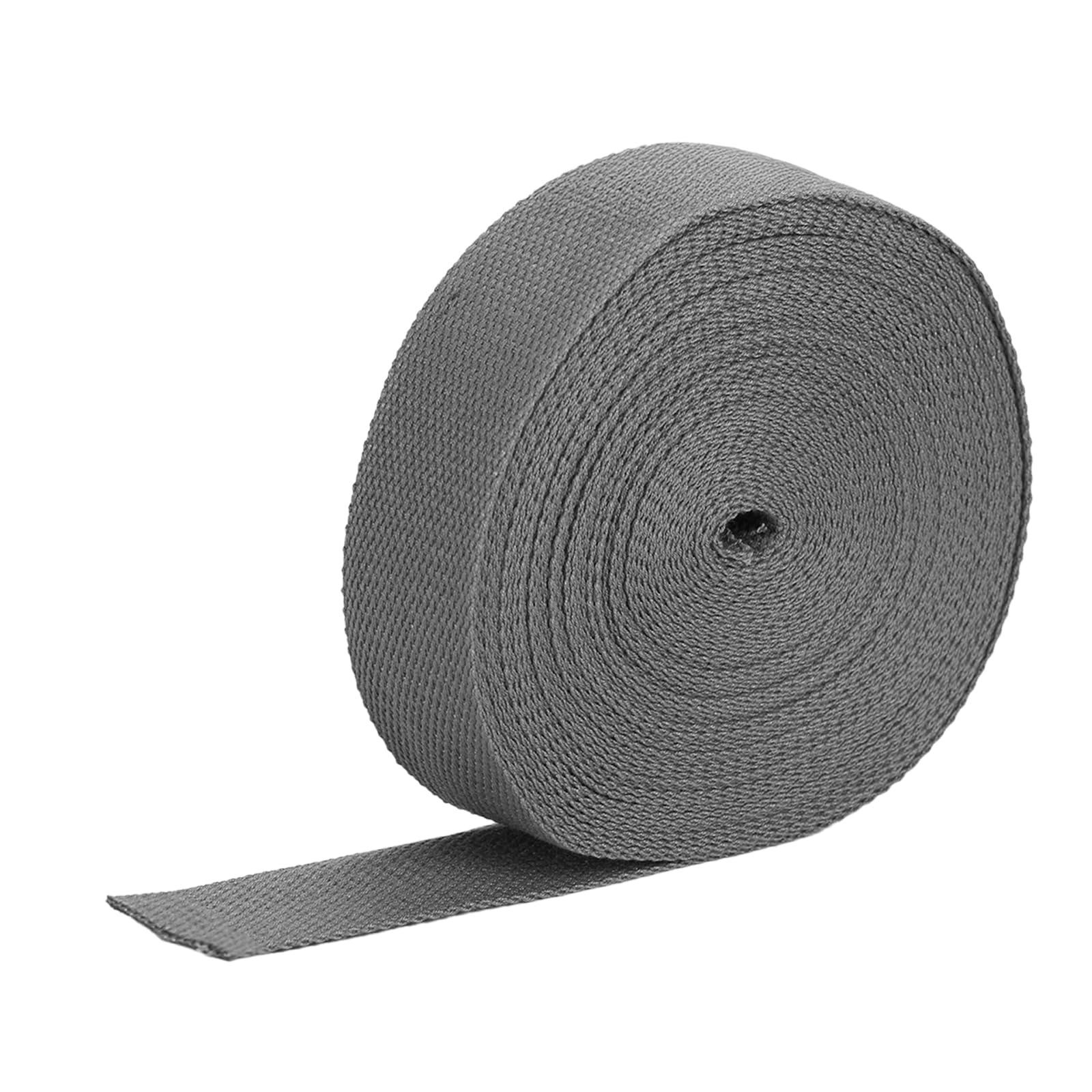 TIBOO DAY 1 Inch Cotton Webbing, 12 Yards Natural Cotton Webbing Straps for Bags for Cloth Belt Bags Handles Tote Bag DIY Crafts Decoration, Grey