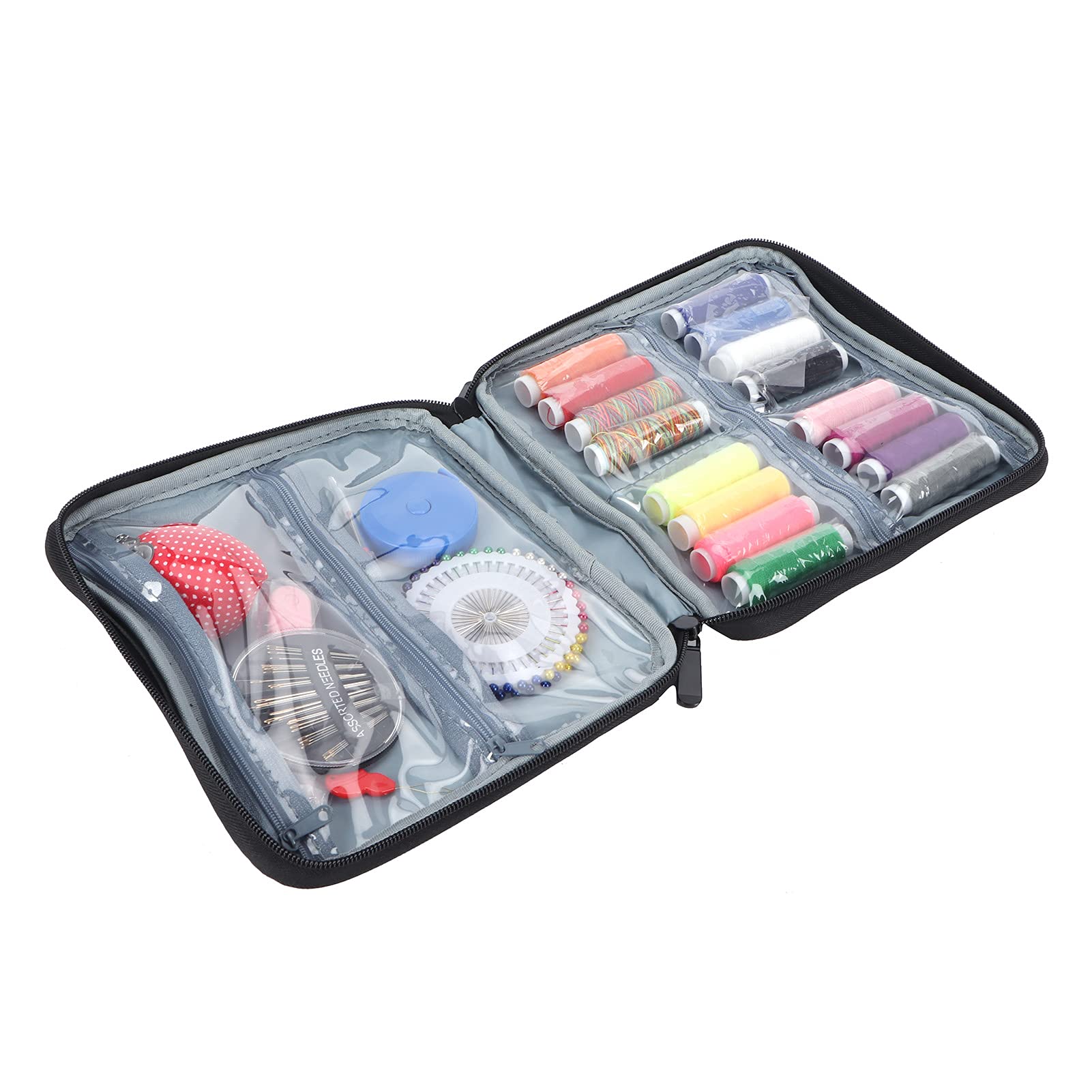 Mini kit de costura portátil, juego de arreglos de ropa de emergencia, suministros de costura DIY con tijeras, agujas de hilo, accesorios de costura completos para viajes, hogar,