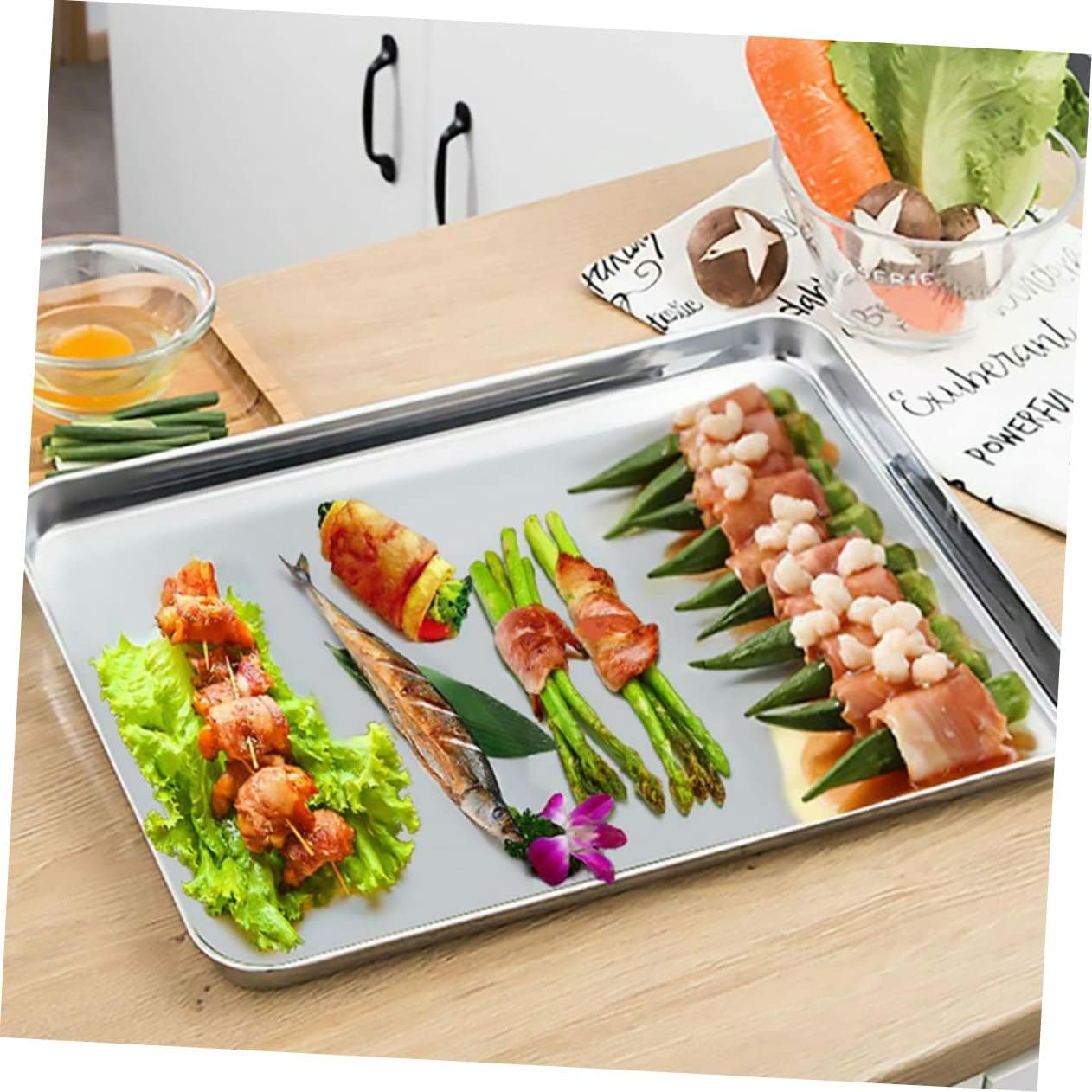 Lightweight Non-Stick Drain Pan Fry Pan Set for Barbecue Grill for Outdoor Cooking