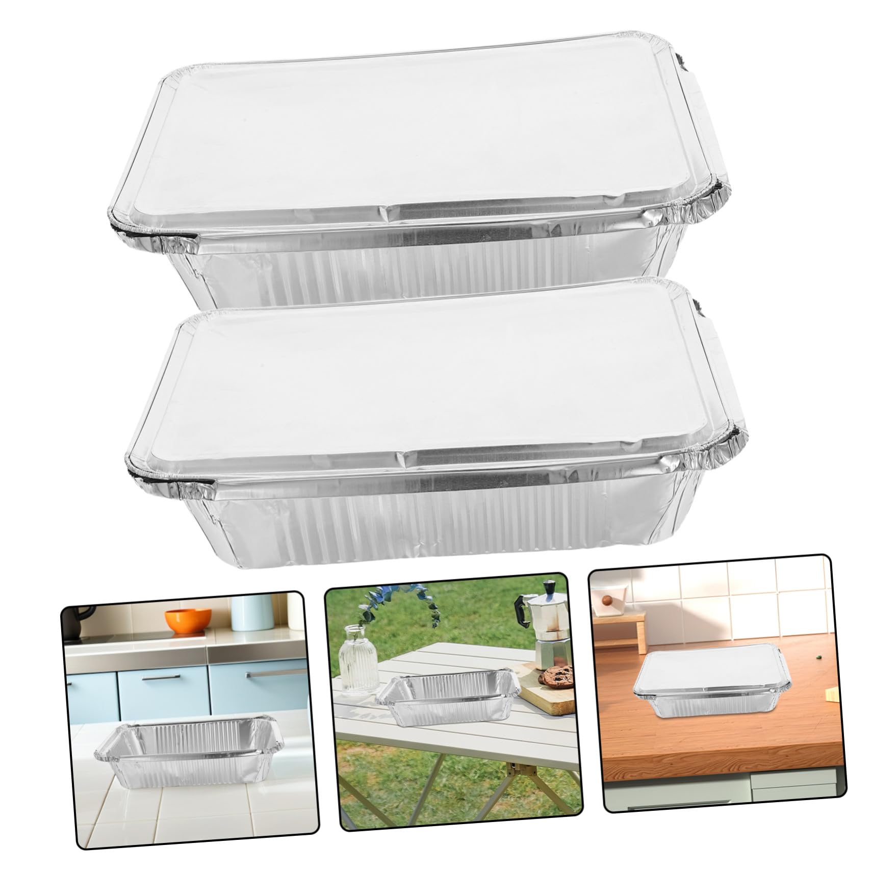 25 Pezzi Teglie in Alluminio con Coperchio Vaschette Usa e Getta Resistenti per Cottura Barbecue Conservazione e Takeaway Contenitori Sigillati per Freschezza e Igiene