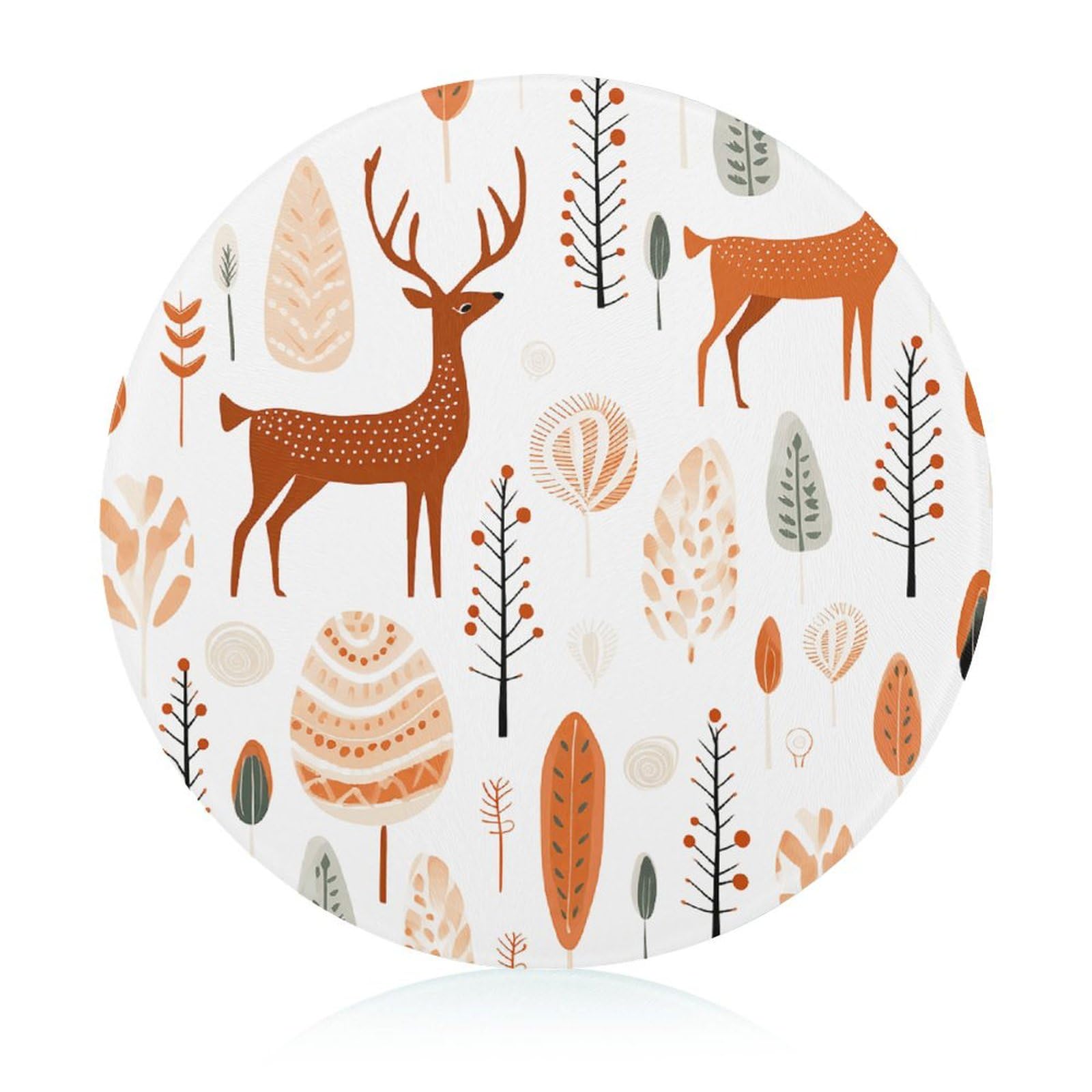 Planche à découper ronde en verre décor animaux pour préparer vos fruits au quotidien