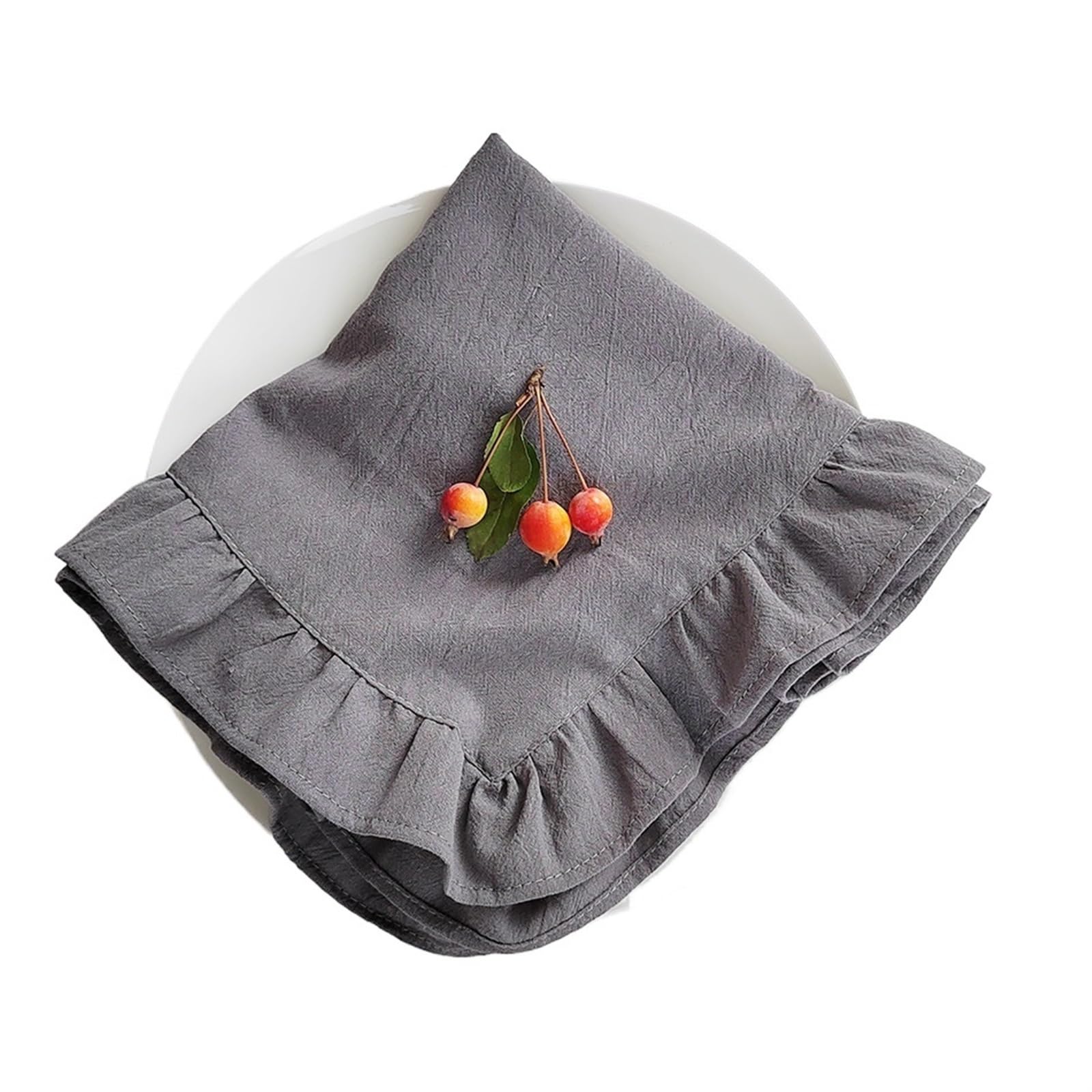 Servilletas, Cloth Napkins 4 Pcs 35x50cm Cotton Ruffles Multicolor Wedding Party Christmas Decor(4pcs Color 8)