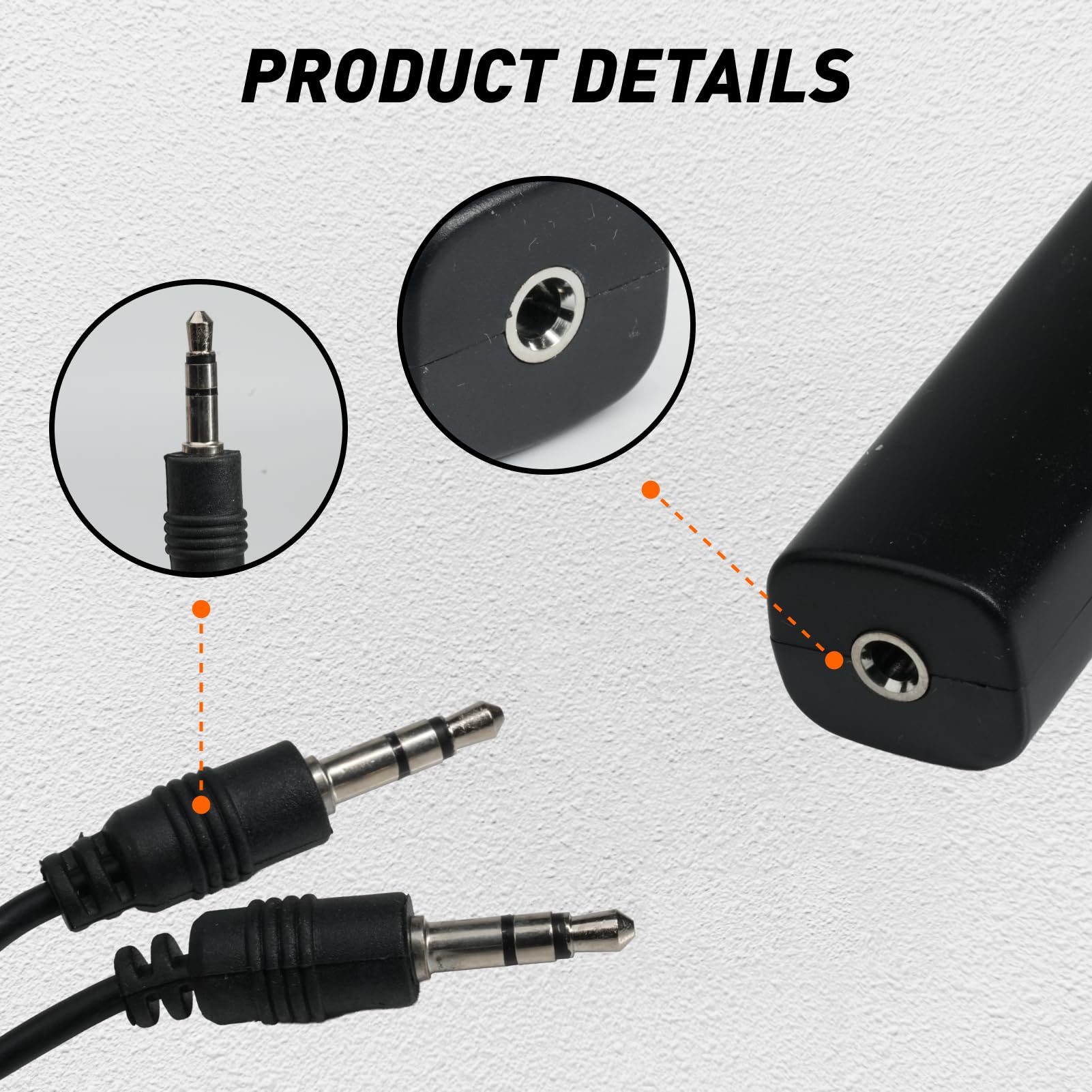 Izolator szumów gruntu, z kablem audio 3,5 mm, izolator szumów z pierścieniem uziemienia redukuje szumy, kompaktowy przenośny do samochodowych systemów audio i stereo do domu do odbiorników