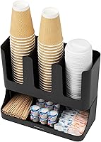 Vista 5 de Mind Reader "Flume" Organizador con 6 compartimientos para condimento y tazas, ninguno , Negro