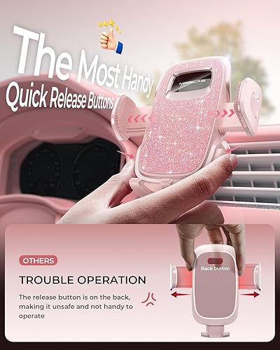 Miniatura 3 de MRGLAS Soportes de teléfono mejorados para tu automóvil con clip de gancho de metal, práctico soporte de teléfono celular para ventilación de aire