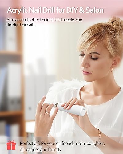 Miniatura 6 de Taladro de uñas, limas eléctricas inalámbricas para uñas de gel E-File Kit de manicura para mujeres Taladro recargable para uñas profesional,