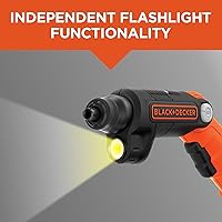 Vista 13 de BLACK+DECKER Cordless Screwdriver with LED Light 4V MAX, Electric Screwdriver with 2 Pcs Bit Set (BDCSFL20C)