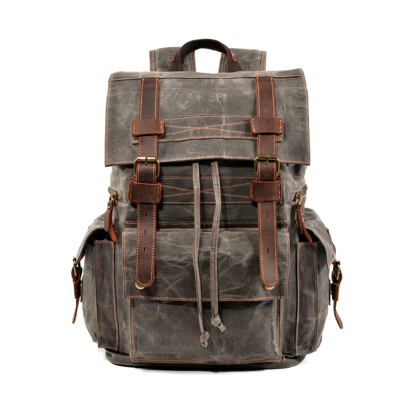 FANDARE Zaini da escursione Borsa da Viaggio Tela Zaino da Escursionismo Zaini Zainetto Trekking Borsa a tracolla Cartella Borsone con Couliss per Uomo Donna Viaggio Zaini da hiking Verde