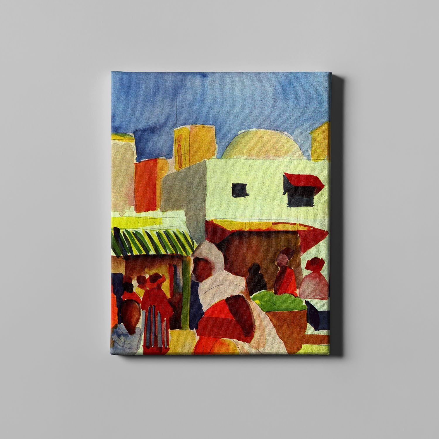 August Macke Marché d'Alger Tableau Toile Galerie Extra Large Décoration