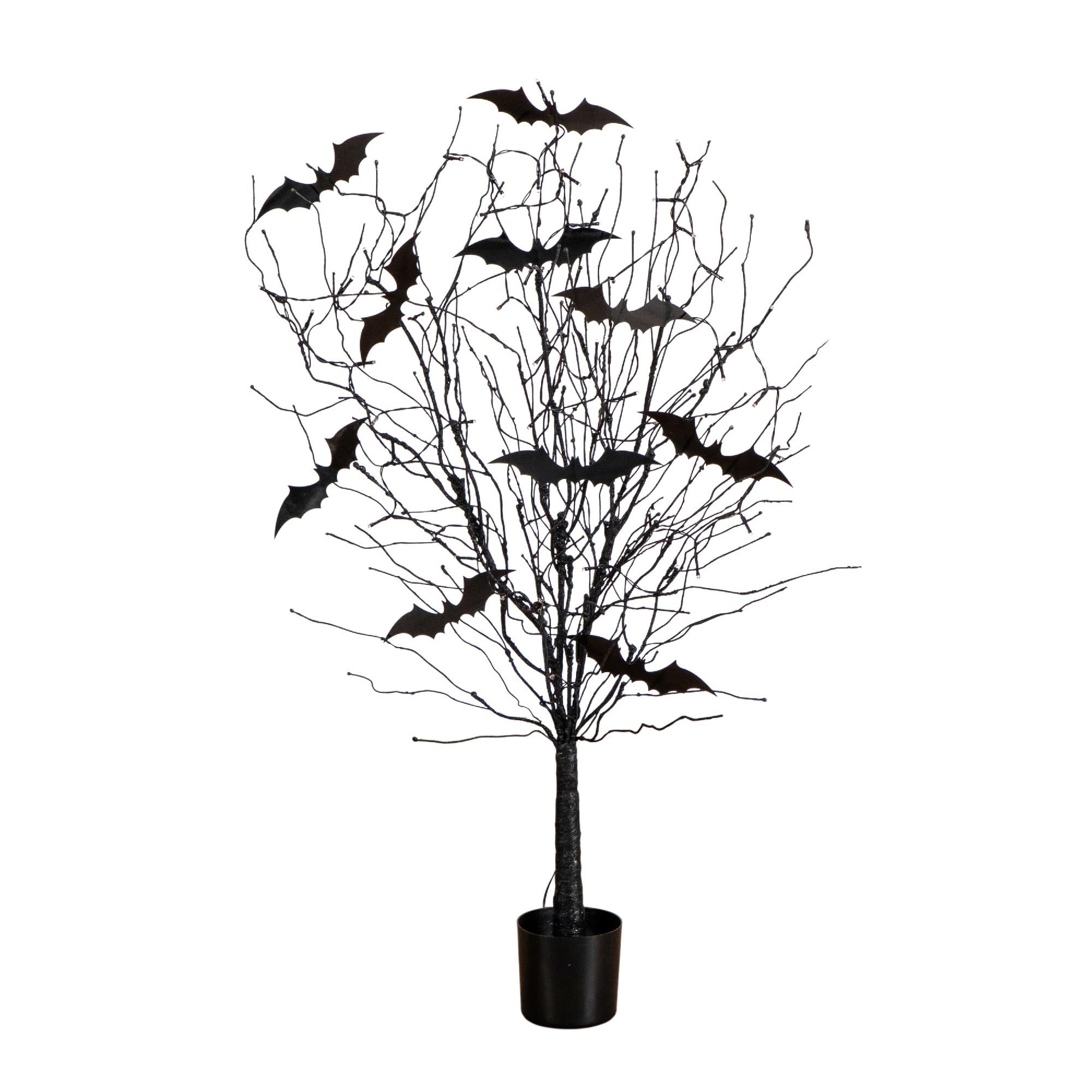 Arbre d'Halloween noir lumineux pour reussir sa decoration de fete facilement
