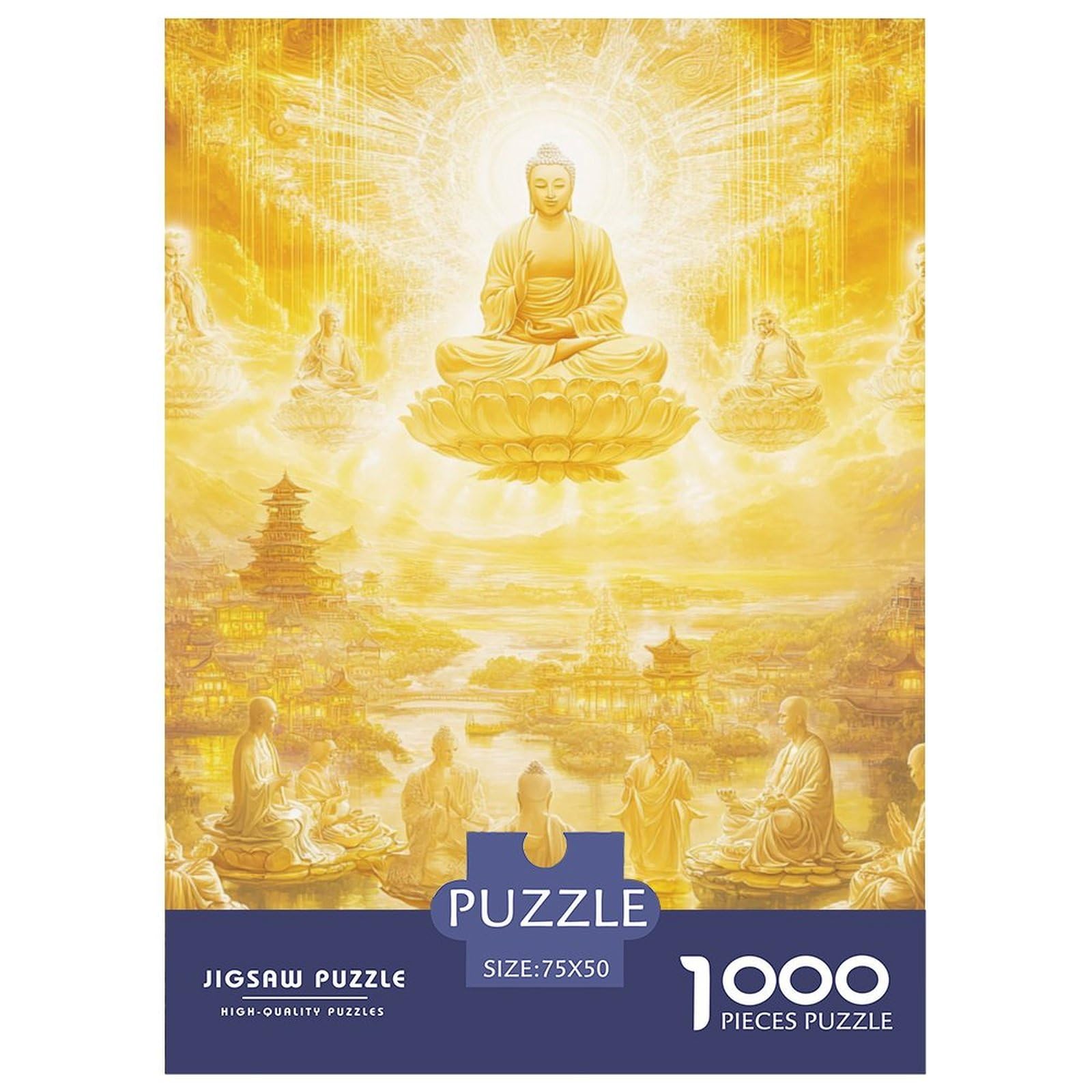 Buddha Puzzle, 1000 Teile Für Erwachsene – 75x50 Cm, Mit Poster, Aus Stabilem Recycling-Karton