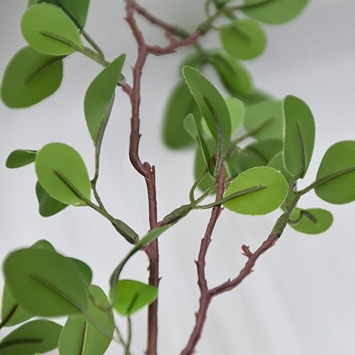 Miniatura 4 de TGANNYOCR Paquete de 3 tallos de ficus artificiales, arbustos verdes falsos, plantas de ramitas de ficus falsas de 44 pulgadas, tallos de vegetación