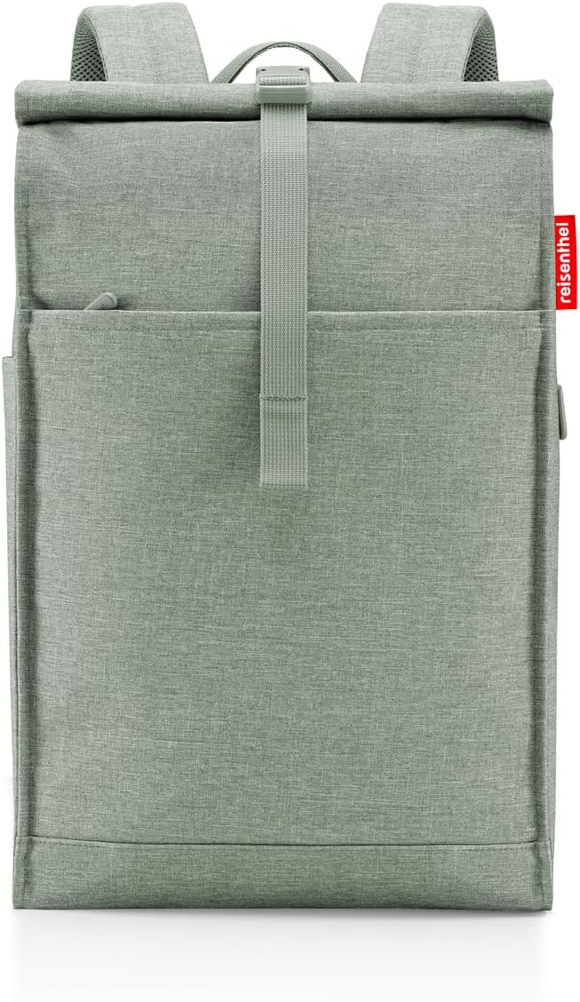 reisenthel Urban Rolltop Backpack - Slim, Pure, Urban and Stylish Backpack, Modern Design, Spacious Backpack for Leisure, Work and City Trip, Twist Sage, Einheitsgröße