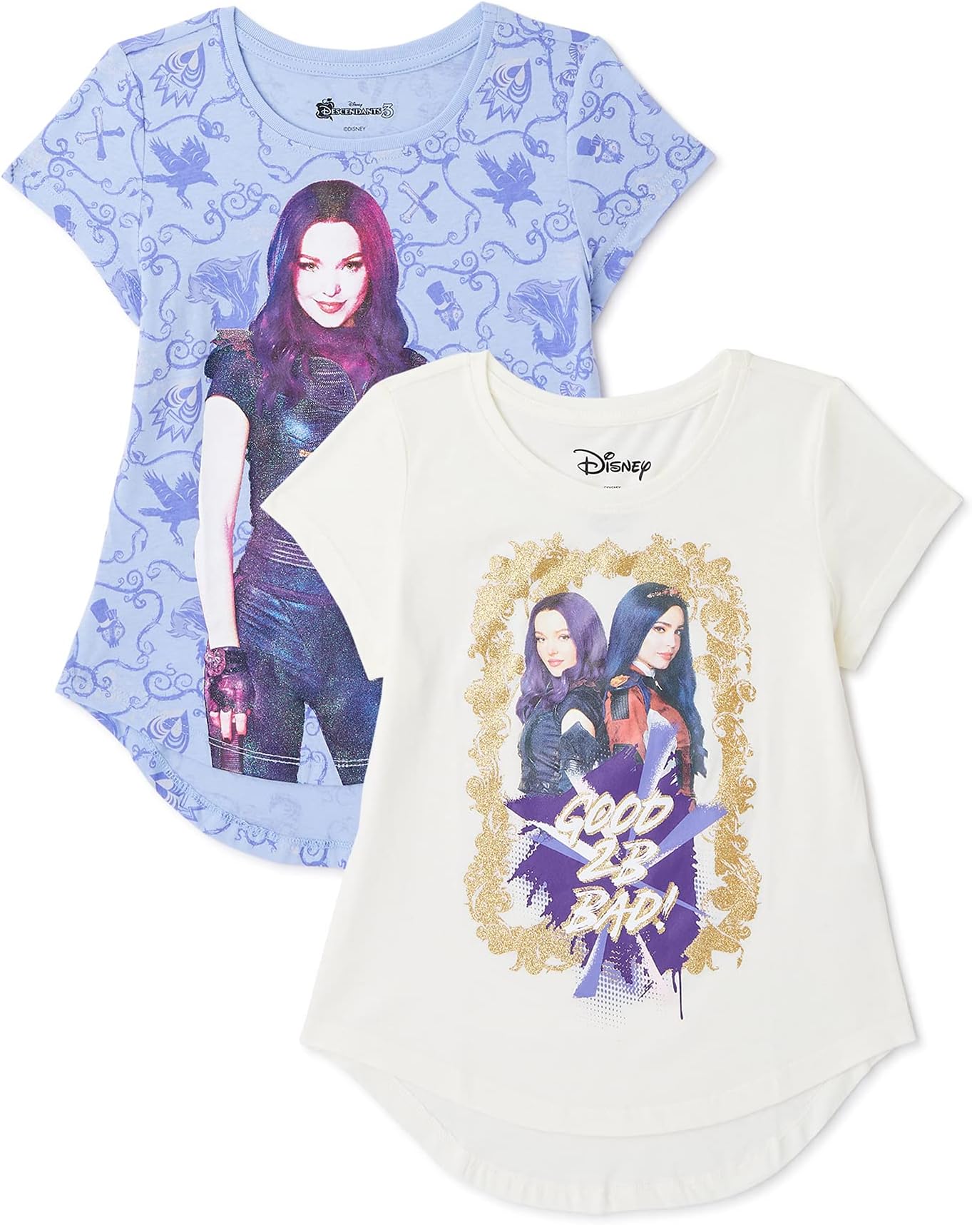 Descendants Movie Mal & Evie Girls 2-Pack T-Shirt Bundle Set