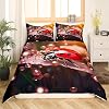Feelyou Red Ladybug Duvet Cover Cartoon Ladybugs Bedding Set for Kids Boys Girls Cute Ladybird Reptile Comforter Cover Beetles Bedspread Cover Bedroom Collection 2Pcs Twin Size,No Comforter
