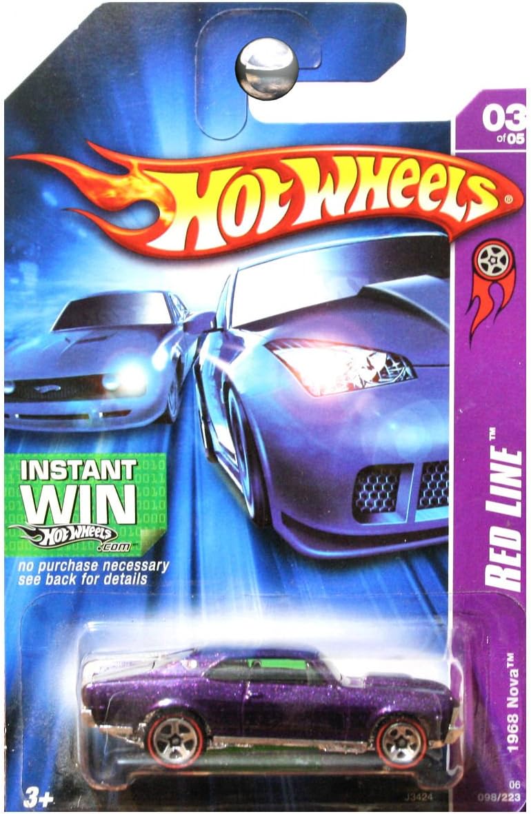 Mattel 2007 1:64 Scale Purple 1968 Nova Red Line Die Cast Car
