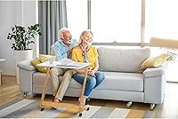 Vista 7 de Nnewvante Mesa Bandeja de TV con Ruedas, Mesa Auxiliar para Sofá con Ruedas, Escritorio Portátil para Sofá, Mesa Lateral, Bandeja para Aperitivos