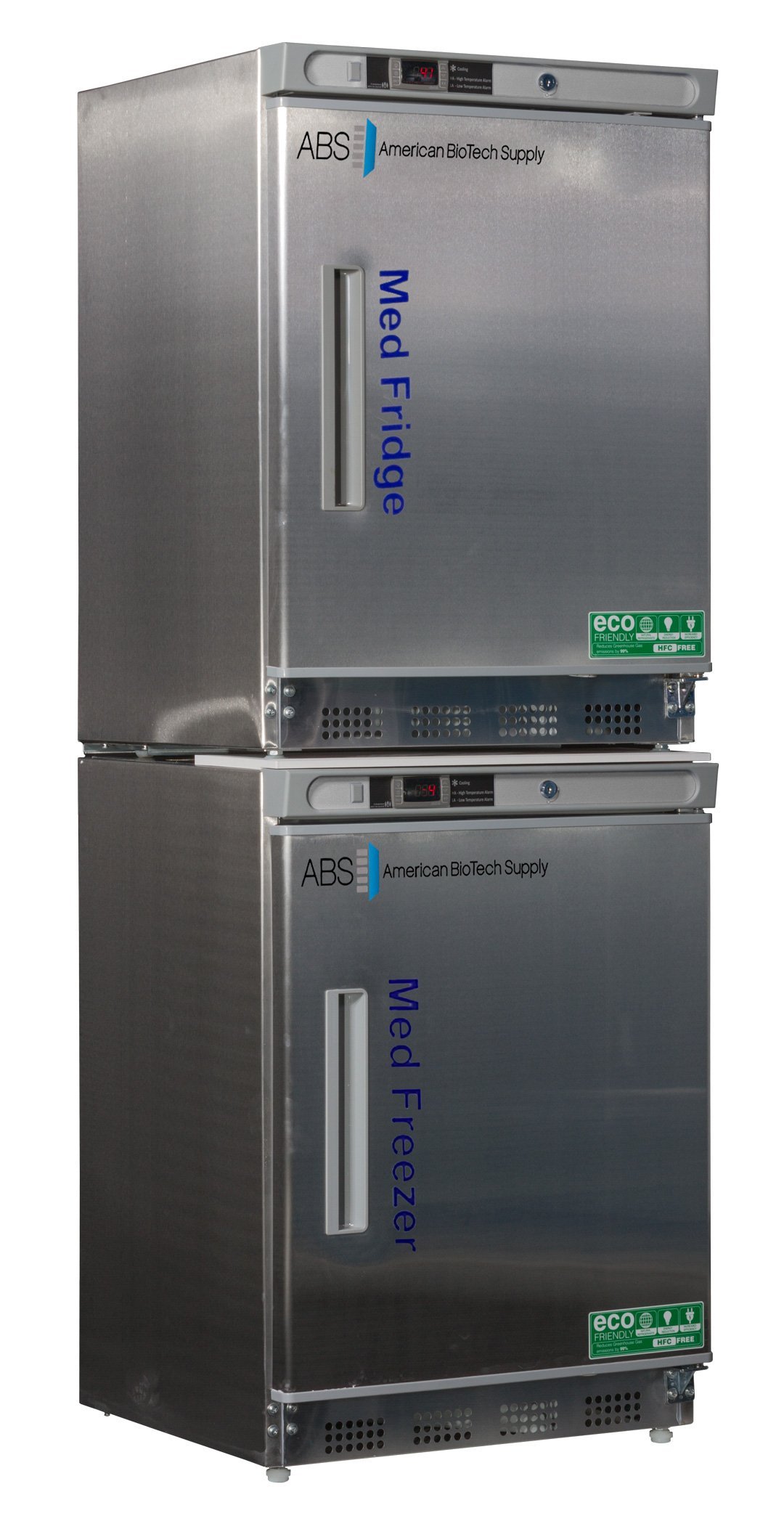 PH-ABT-HCRFC9SS Premier Pharmacy Combination Refrigerator/Freezer, 2 Solid Stainless Steel Doors, 9 cu. ft. Capacity, White