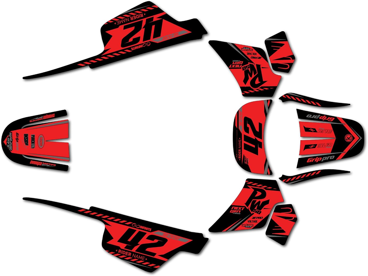 Graphics Kit for Yamaha PW 50 (1980-2023) Lethal Series Fade 21 Mil - Dirt bike Custom Racing Graphics Decals Stickers Kit, no-plastics