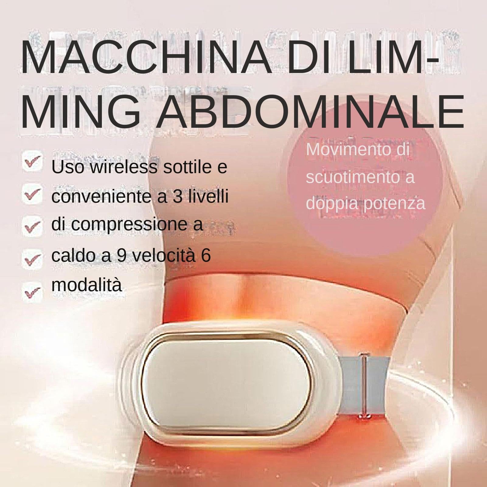 Cintura Esercizi Addominali Supporto Core Regolabile Cordless