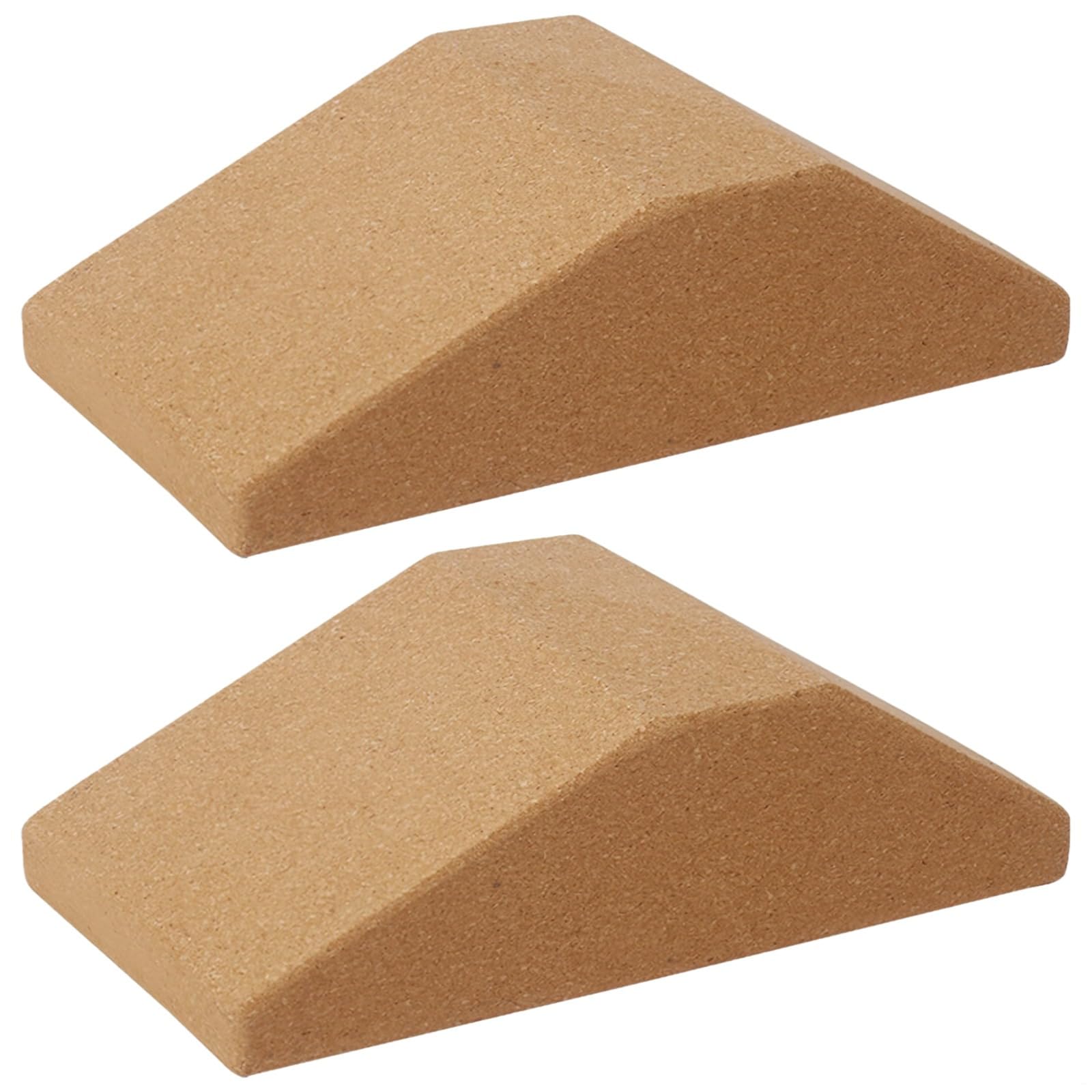 PONDON Cuñas de corcho para yoga, bloques de yoga de corcho antideslizantes de alta densidad para sentadillas intensas y recuperación muscular, bloques de corcho de soporte de muñeca, accesorios de