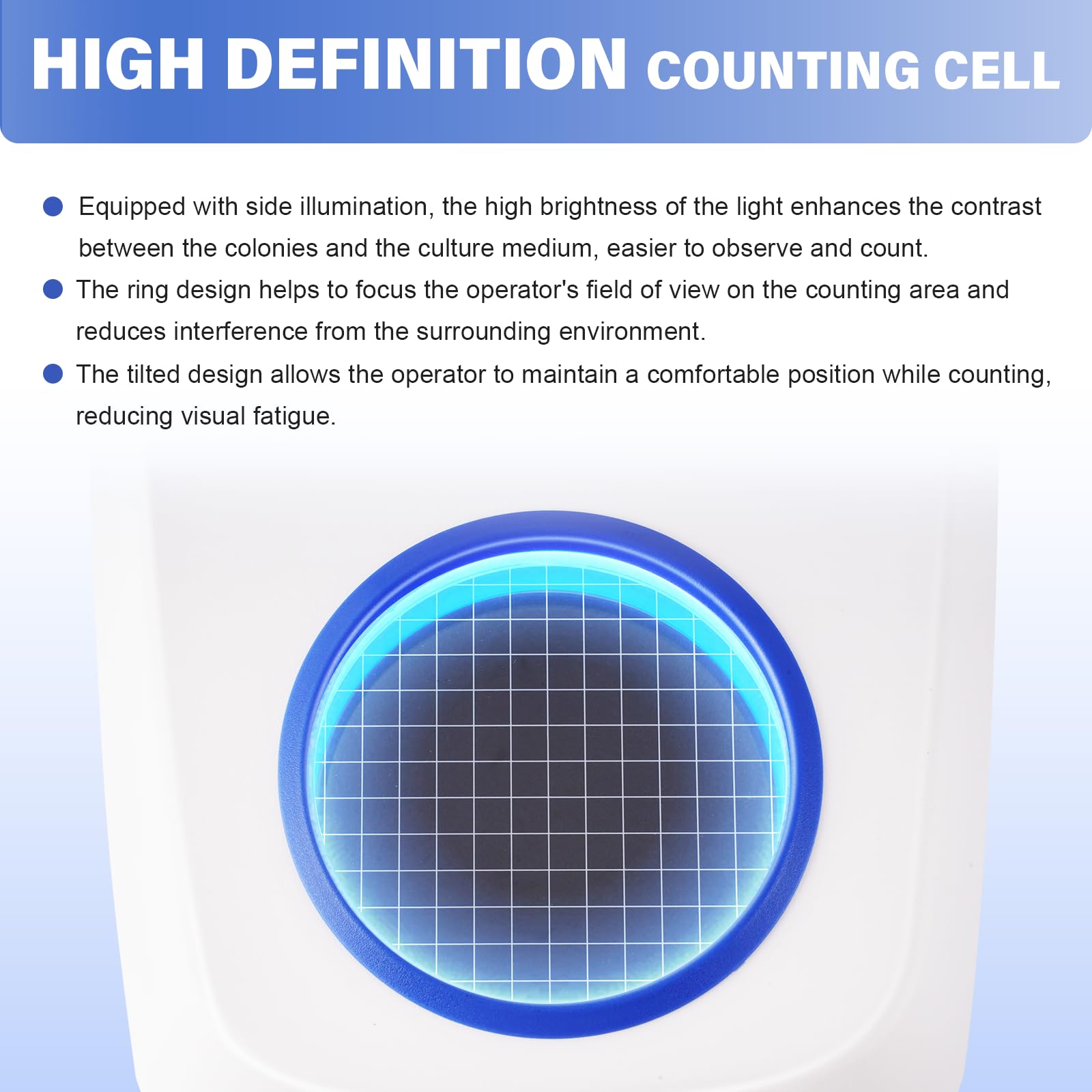 YUCHENGTECH Contador de colonias bacterianas microbianas 5/10 veces visualización digital Probador bacteriano Contador de cantidad bacteriana Máquina de conteo de microbiología de instrumentos con 2