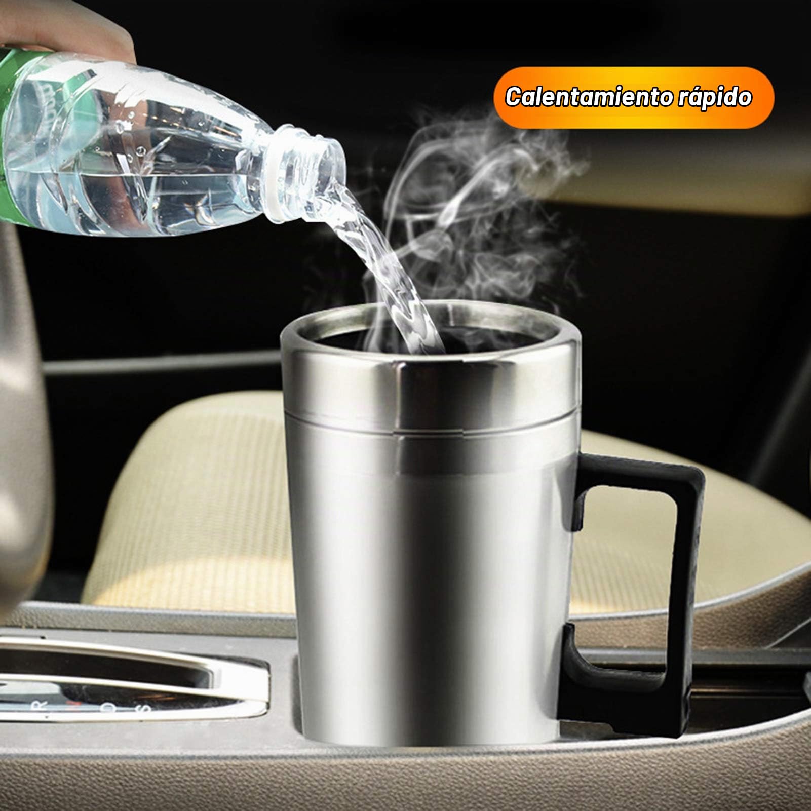 Ausla Hervidor de Viaje Eléctrico, 24V, 300ml | Calentador de Agua, 200W y 304, para Camiones y Viajes, Compatible con Encendedor de Cigarrillos