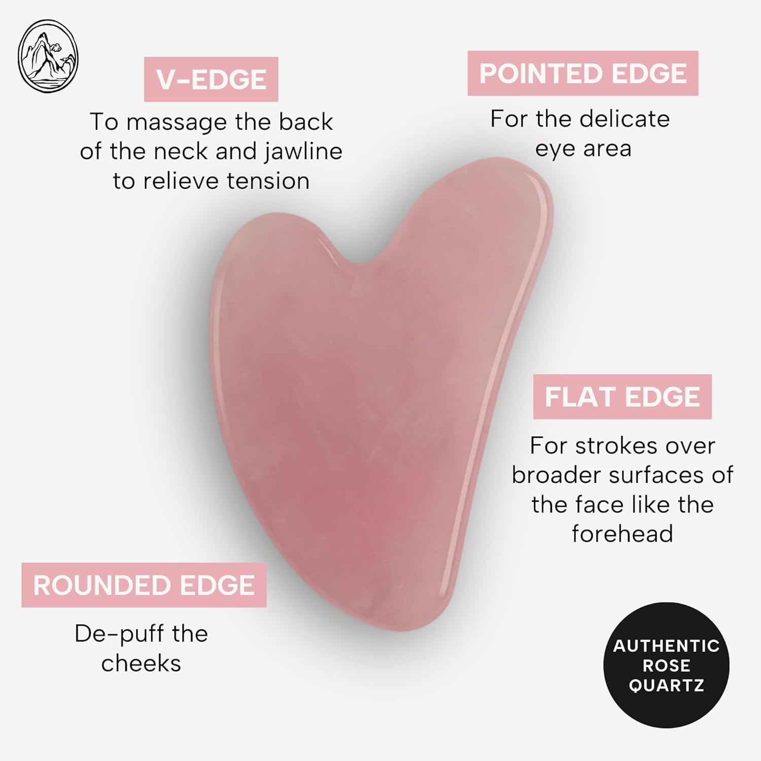 Mount Lai Rose Quartz Gua Sha Facial Tool – The Stone of Graceful Radiance – 100% Genuine Rose Quartz Stone Face Sculpting Tool for Lymphatic Drainage, Puffiness Reduction & Graceful Beauty - Image 4