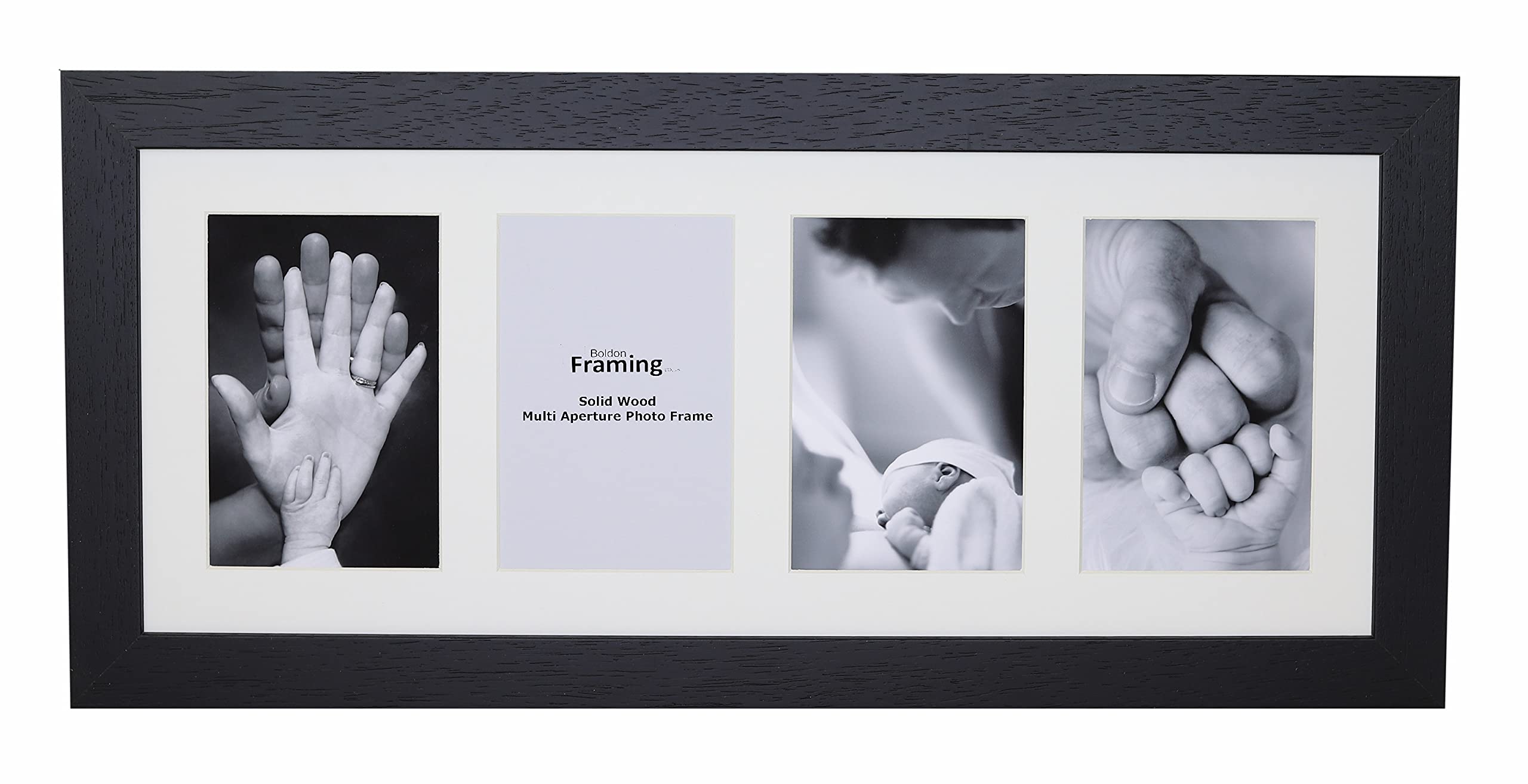 Boldon Framing REAL WOOD Square Multi Aperture Photo Picture Frame Instagram Wide Collage