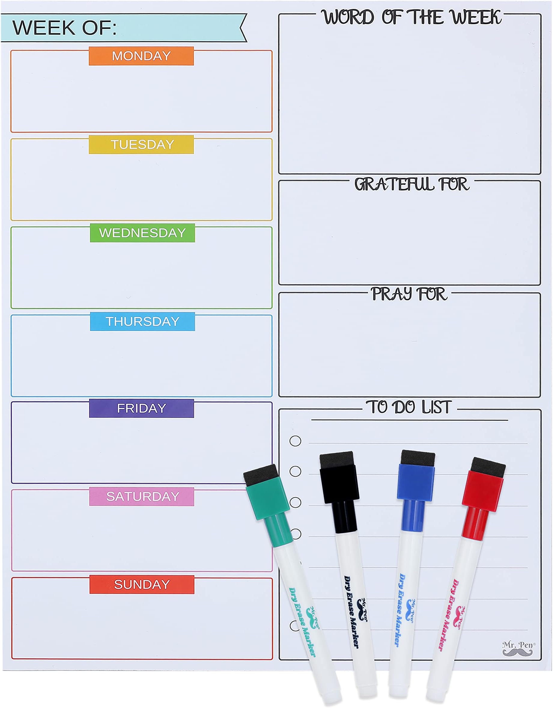 Amazon kikkerland weekly dry erase board mh70 office products