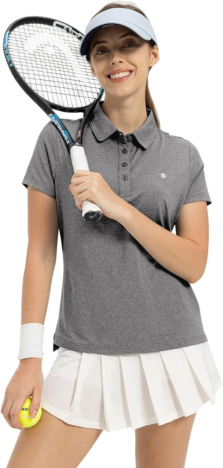 TBMPOY Women's Golf Polo Short Sleeve Shirts Lightweight Moisture Wicking Collared T Shirt Quick Dry 4-Button - Image 5