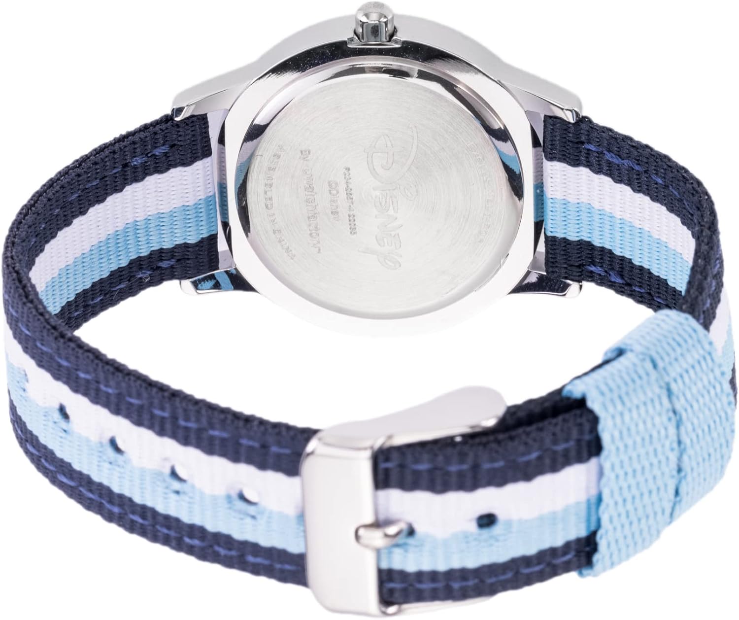 Disney Mickey Mouse Kids' Stainless Steel Time Teacher Analog Nylon Strap Watch(Plain CASE)