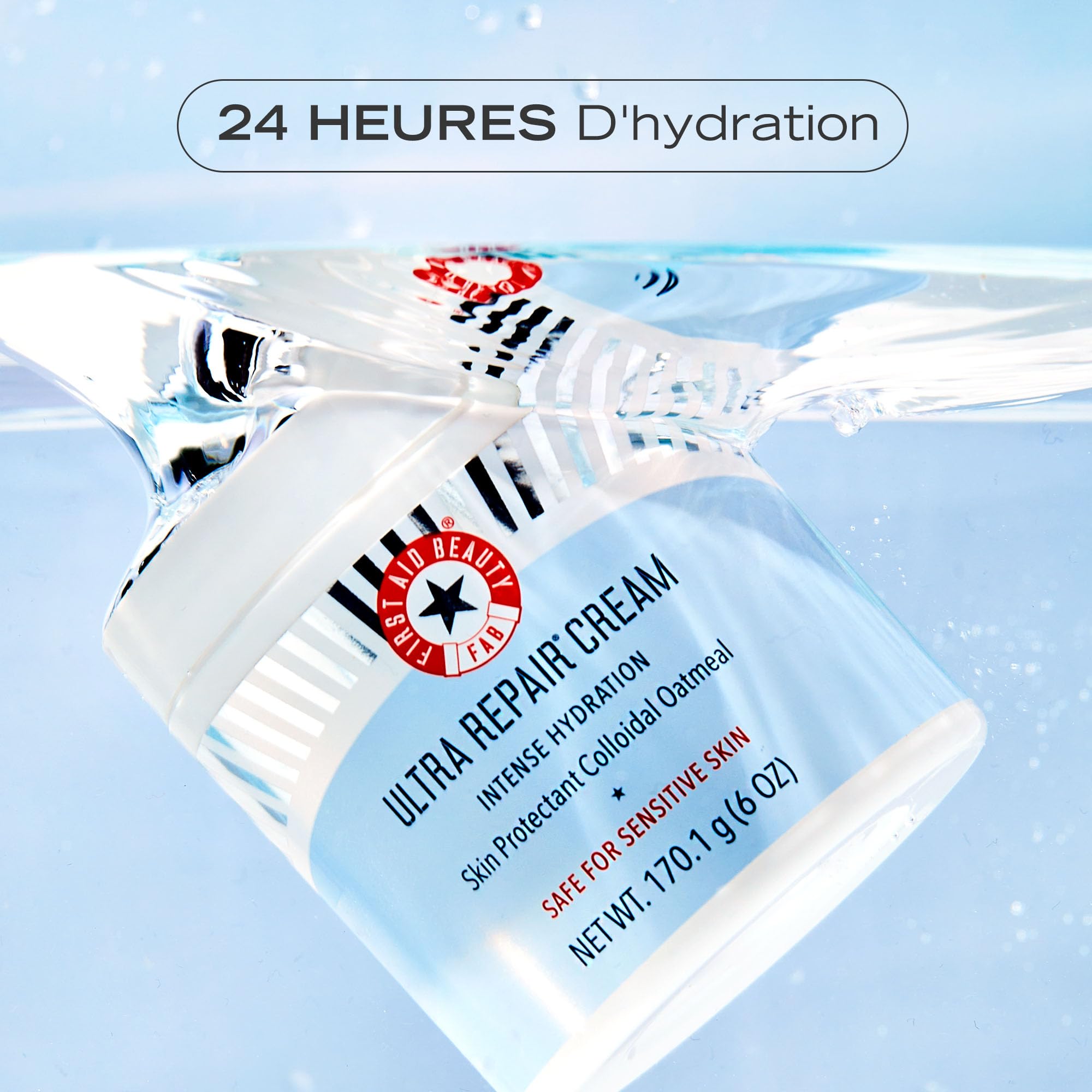 First Aid Beauty FAB, Ultra Repair Cream, Crème Ultra Réparatrice, Crème Hydratante Intensive pour Visage et Corps (170 g), Protège et Restaure la Peau Grasse ou Sensible