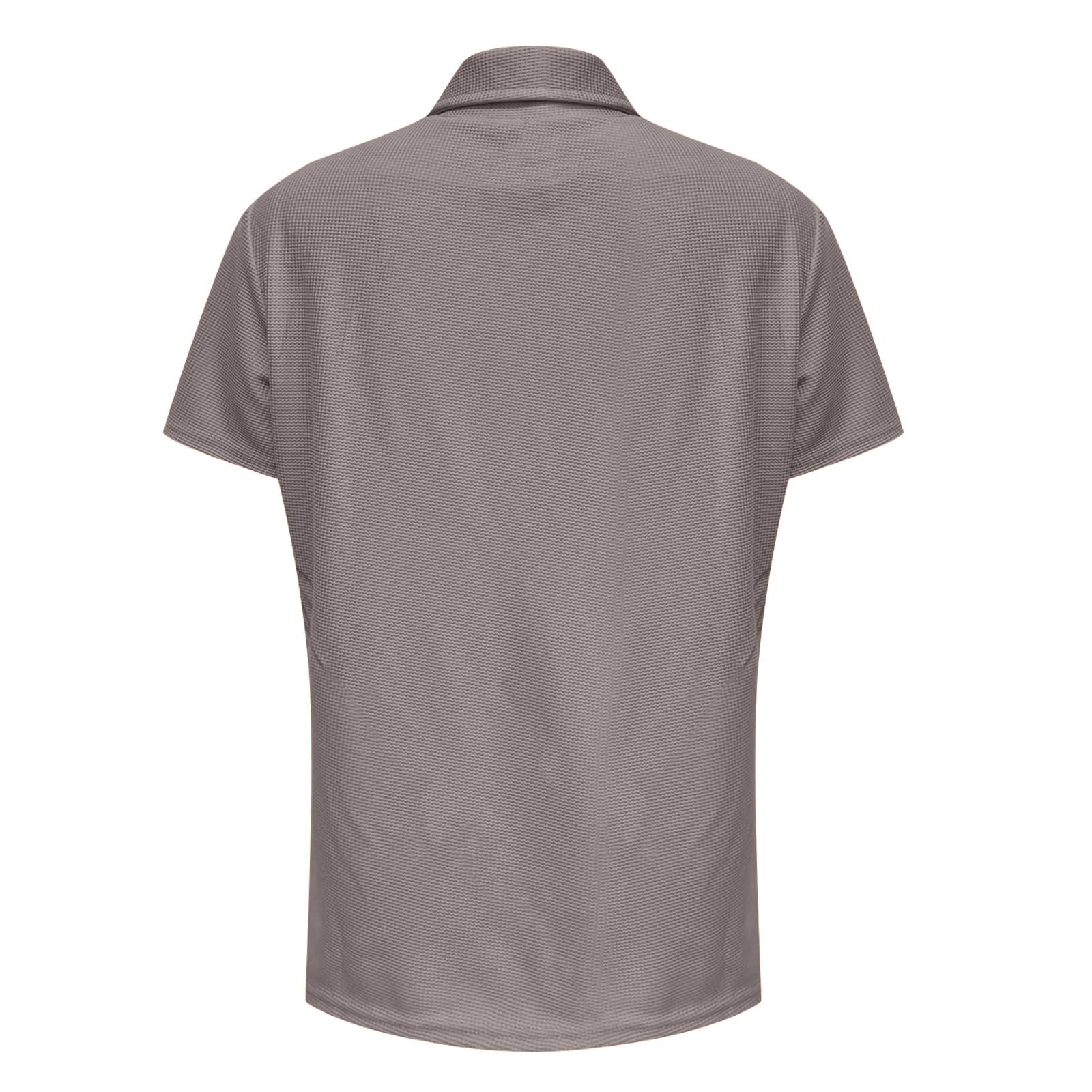 Polo d'été en tricot gaufré à manches courtes et col à revers boutonné pour femme, grande taille, décontracté, coupe ample, chemisier texturé